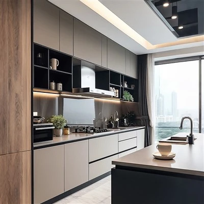 Urban Modern Grey Kitchen und Kücheninsel